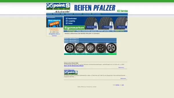Website Screenshot: Franz Welcom by PFF - Herzlich willkommen bei REIFEN PFALZER in Grünbach - Date: 2023-06-26 10:19:56