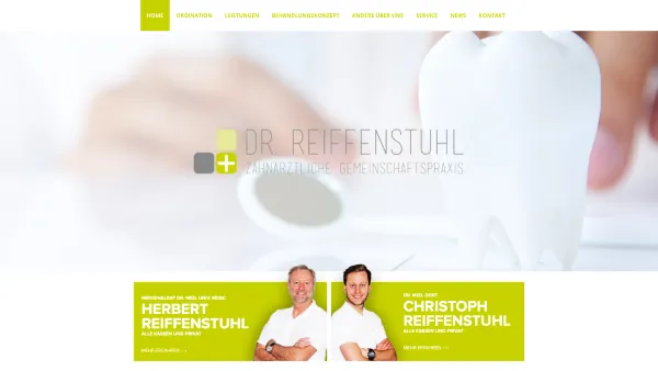 Website Screenshot: Dr. med. Herbert Reiffenstuhl Facharzt für Zahn Mund und Kieferheilkunde - Dr. Reiffenstuhl | Zahnärztliche Gemeinschaftspraxis - Date: 2023-06-26 10:19:56