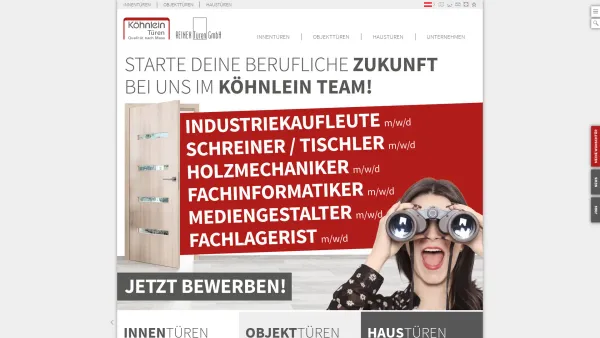 Website Screenshot: REINEX - Innentüren, Haustüren & Objekttüren - Köhnlein Türen - Date: 2023-06-26 10:19:56