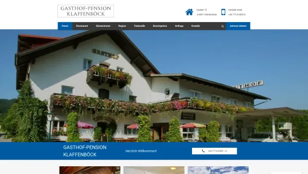 Website Screenshot: KLAFFENBÖCK REINHOLD - Home - Gasthof – Pension Klaffenböck aus VichtensteinGasthof-Pension Klaffenböck in Kasten an der Donau in Oberösterreich - Date: 2023-06-26 10:26:41