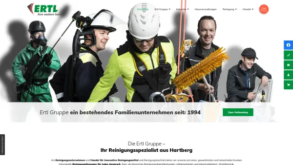 Website Screenshot: Reinigungstechnik Ertl - Ihr Reinigungsunternehmen & Reinigungsgroßhandel in Hartberg - Date: 2023-06-26 10:19:56