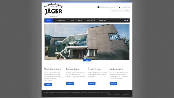 Website Screenshot: Gebäudereinigung Werner Jäger r e i n i g u n g j ä g e r - Gebäudereinigung Werner Jäger GmbH - Schwaz in Tirol - Date: 2023-06-15 16:02:34