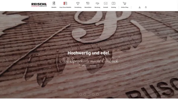 Website Screenshot: Reischl+Sohn, die Speisekarten-Manufaktur - Speisekarten, Getränkekarten und Weinkarten. Mappen design u. erstellen. - Date: 2023-06-26 10:19:56