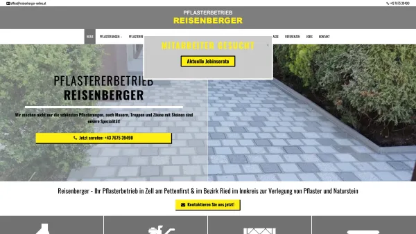 Website Screenshot: Reisenberger Martina Pflasterungen - Pflaster verlegen mit Reisenberger in Zell am Pettenfirst und Ried im Innnkreis - Date: 2023-06-26 10:19:54