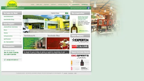 Website Screenshot: Reisenhofer Getränke.Markt - Getränkemarkt Gastroservice Eventservice Reisenhofer - Date: 2023-06-15 16:02:34