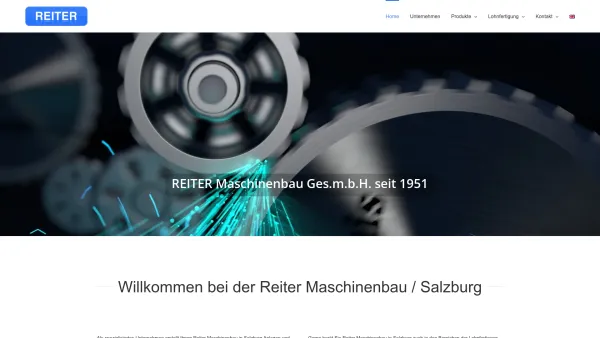Website Screenshot: Reiter Maschinenbau Ges.mbH - Home - Reiter Maschinenbau - Date: 2023-06-26 10:19:58