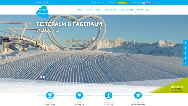 Website Screenshot: Reiteralm & Fageralm Bergbahnen - Reiteralm & Fageralm in the Schladming-Dachstein Region - Date: 2023-06-26 10:26:41