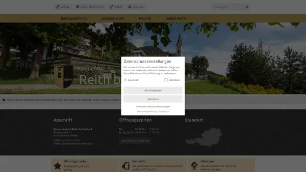 Website Screenshot: Gemeindeamt Reith bei Reith bei Seefeld RiS-Kommunal - Reith bei Seefeld - Startseite - Date: 2023-06-14 10:44:45