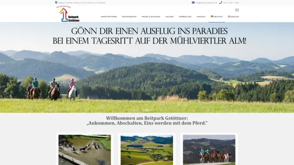 Website Screenshot: Reitpark Gstöttner Fam Contenido - Reitpark Gstöttner – Wanderreiten in Oberösterreich - Date: 2023-06-26 10:19:58