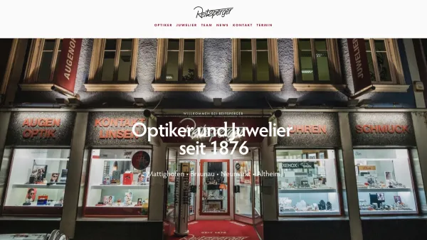 Website Screenshot: Optik Schmuck Hörgeräte Reitsperger - Reitsperger Optiker und Juwelier - Date: 2023-06-26 10:19:58