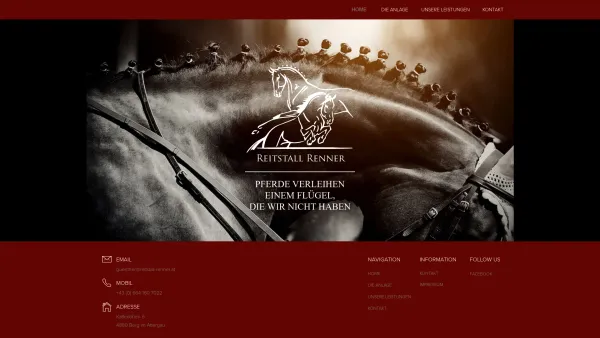 Website Screenshot: Reit und Ausbildungsstall Renner Günther Gasthaus Salzkammergut - Home - Date: 2023-06-26 10:19:58