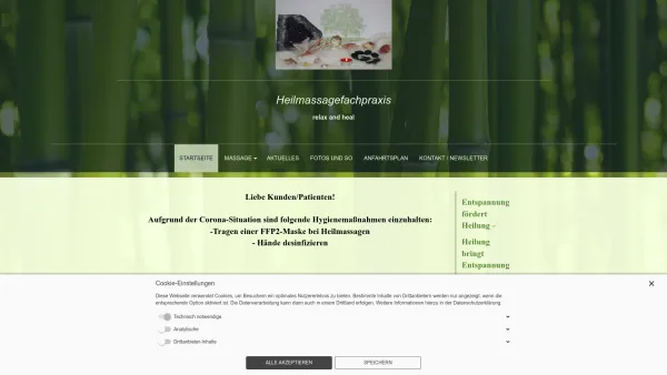 Website Screenshot: Margit Winkler Heilmassagefachpraxis relax and heal - Heilmassagefachpraxis relax and heal - Startseite - Date: 2023-06-14 10:44:45