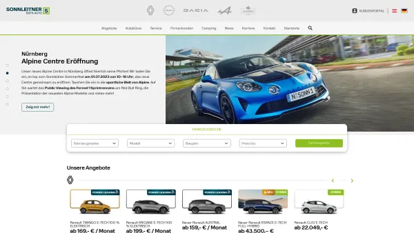 Website Screenshot: Renault Wien Handels und Reparatur Ges.m.b.H. - Autohändler Bayern: Neuwagen | Autohaus - Sonnleitner Germany 100% Auto - Date: 2023-06-26 10:20:01