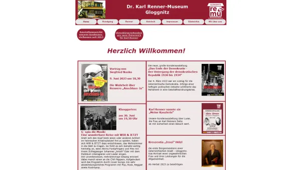 Website Screenshot: Renner-Villa - Dr. Karl Renner-Museum für Zeitgeschichte, Gloggnitz - Date: 2023-06-26 10:20:01
