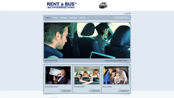 Website Screenshot: Rent a Bus - Kleinbus mieten - Date: 2023-06-14 10:37:10