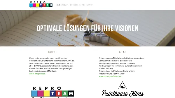 Website Screenshot: Reproteam Graz Druckformen Gesellschaft m.b.H. - Reproteam Großformatdruck - Date: 2023-06-26 10:20:02