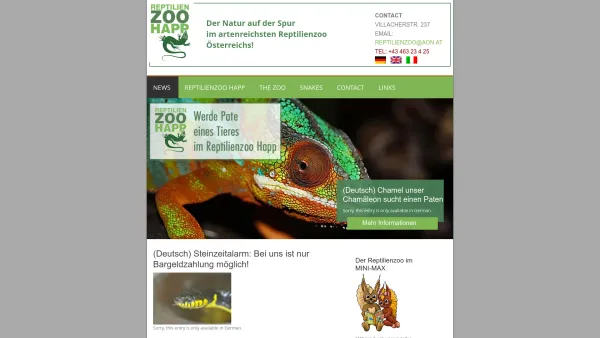 Website Screenshot: Reptilienzoo Happ - HAPP's Reptilienzoo | Über 1000 Reptilien auf über 4000qm - Date: 2023-06-15 16:02:34