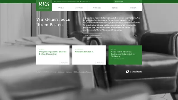 Website Screenshot: RES Index - Home - RES Steuerberatung - Date: 2023-06-14 10:44:48