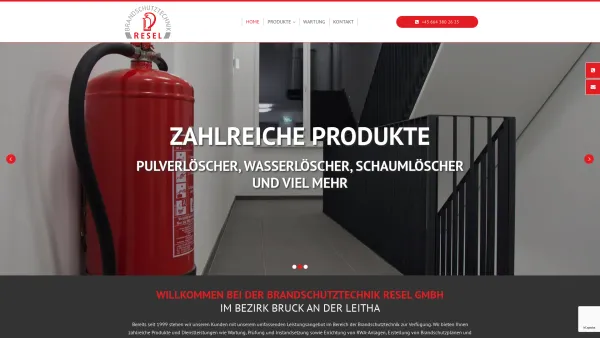 Website Screenshot: auf Brandschutztechnik Gerald Resel - Brandschutztechnik Resel GmbH im Bezirk Bruck an der Leitha - Date: 2023-06-26 10:20:02