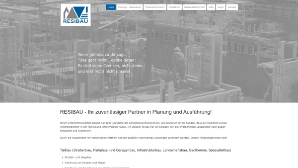 Website Screenshot: RESIBAU KG - RESIBAU - Ihr zuverlässiger Partner in Planung und Ausführung - Date: 2023-06-15 16:02:34