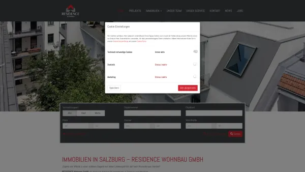 Website Screenshot: RESIDENCE Wohnbau Wohnen und Leben Mondsee Salzburg und Salzkammergut - Home - Residence Wohnbau GmbH - Date: 2023-06-14 10:44:48