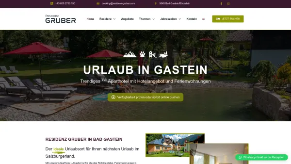 Website Screenshot: Residenz Gruber, Hotel-Konzept GmbH - Willkommen - Residenz Gruber - Date: 2023-06-26 10:20:02
