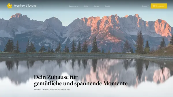 Website Screenshot: Residenz Theresa Appartement zum Wohlfühlen - Startseite - Residenz Theresa - Urlaub in Tirol am Wilden Kaiser - Date: 2023-06-26 10:20:02