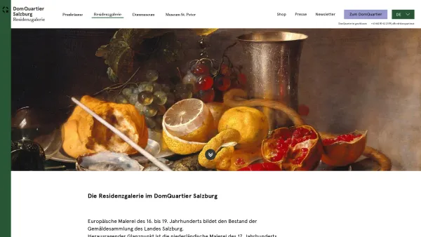 Website Screenshot: Residenzgalerie Salzburg www.residenzgalerie.at - Residenzgalerie Salzburg | Beeindruckende Gemäldegalerie im Museum - Date: 2023-06-26 10:20:02