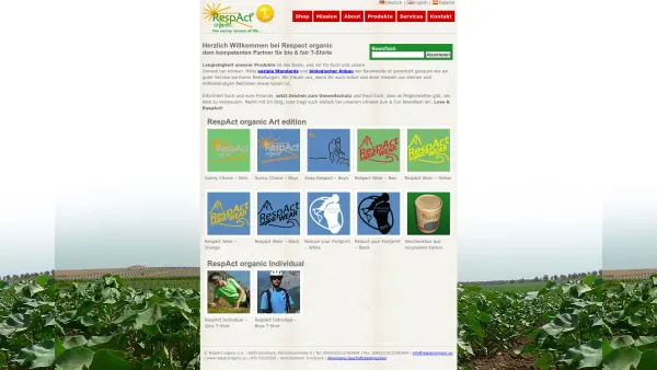 Website Screenshot: RespAct organic e.U. - Respact Organic – biologisch und fair erzeugte Textilien - Date: 2023-06-26 10:20:02