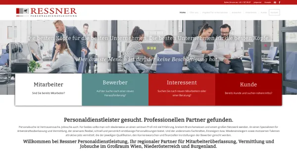 Website Screenshot: Ressner Personalleasing - Ressner Personaldienstleistung GmbH | Gemeinsam in die Zukunft - Date: 2023-06-14 10:44:48