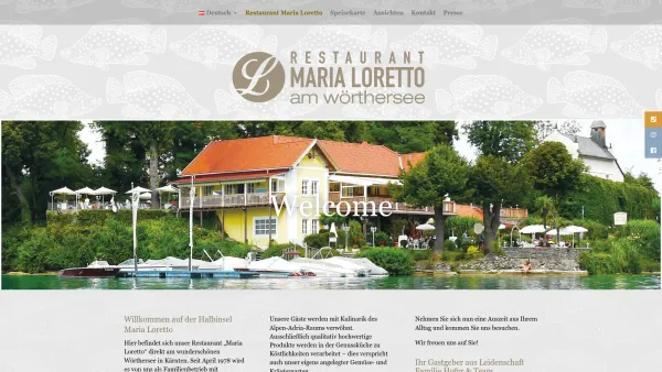 Website Screenshot: Restaurant Maria Loretto - Restaurant Maria Loretto | Genießen direkt am Wörthersee - Date: 2023-06-26 10:20:02