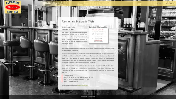 Website Screenshot: Cafe-Restaurant Unbenanntes Dokument - Restaurant Martha | Salzburg bei Wals - Date: 2023-06-26 10:20:02