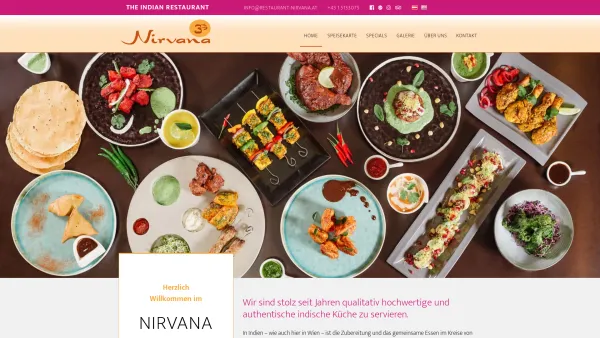 Website Screenshot: "NIRVANA" The Indian Restaurant - Nirvana - Nirvana - The Indian Restaurant - Date: 2023-06-26 10:20:02