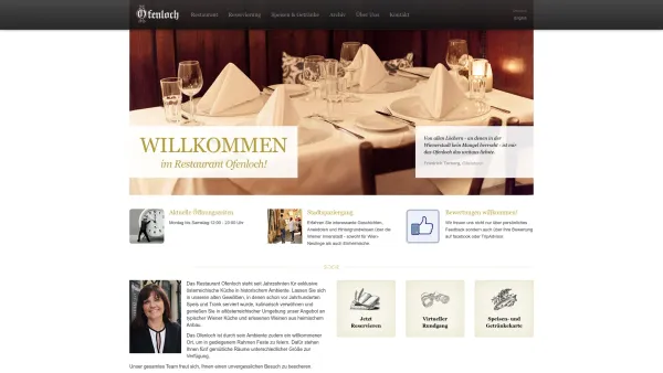 Website Screenshot: Ofenloch Restaurant - WILLKOMMEN - Date: 2023-06-26 10:20:02
