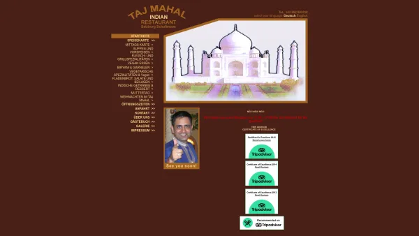 Website Screenshot: Restaurant Taj Mahal Salzburg - Indian Restaurant Taj Mahal in Salzburg - Date: 2023-06-14 10:37:52