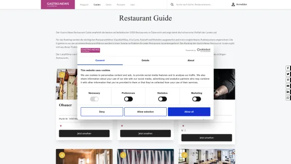 Website Screenshot: Restauranttester Wien - Restaurant Guide | Gastro.News - Date: 2023-06-26 10:20:05