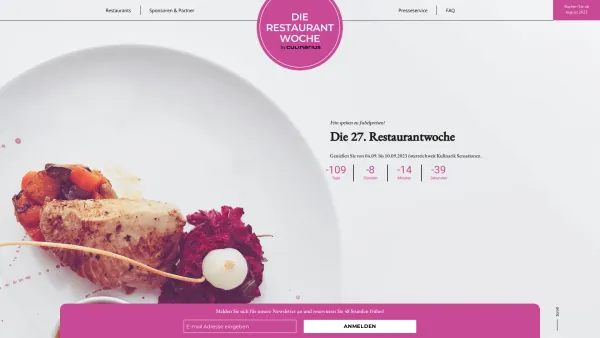 Website Screenshot: Restaurantwoche Wien - Die Restaurantwoche - Fein speisen zu Jubelpreisen - Date: 2023-06-26 10:20:05