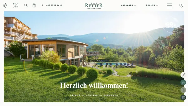 Website Screenshot: RETTER Seminar Hotel Bio Restaurant - Hotel Retter - RETTER Bio-Natur-Resort - Date: 2023-06-26 10:26:41