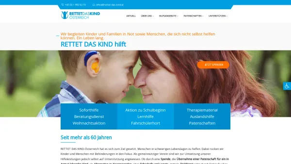 Website Screenshot: RETTET DAS KIND-Österreich - RETTET DAS KIND-Österreich – Unterstützungsangebote für Menschen, die Hilfe benötigen - Date: 2023-06-26 10:20:05