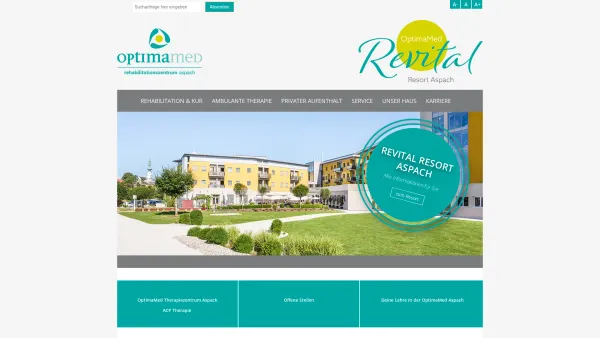 Website Screenshot: Revital Aspach - Revital Aspach - Herzlich Willkommen im OptimaMed Rehabilitationszentrum Aspach! - Date: 2023-06-26 10:20:05
