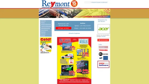 Website Screenshot: COMPUTER-FACHMARKT REYMONT Reymont Computer Bürosysteme PC-Systeme Notebooks Werkstatt/Reparaturservice - REYMONT Computer und Bürosysteme GmbH - Date: 2023-06-26 10:20:05