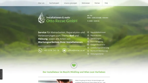 Website Screenshot: Otto Rezac Rezac Installationen - Installateur in Mödling für Badsanierung und Heizung - Date: 2023-06-26 10:20:05