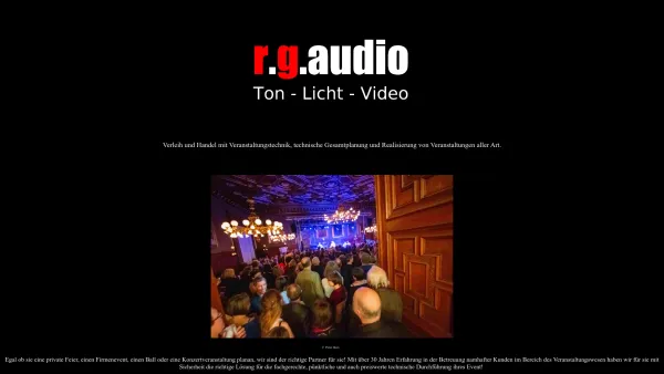 Website Screenshot: r.g.audio e.U. Tontechnik Beschallung - Verleih und Handel mit Veranstal - Date: 2023-06-14 10:44:48