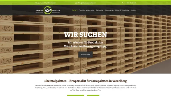 Website Screenshot: Rheintalpaletten Kräutler GmbH - Europaletten Vorarlberg - Rheintalpaletten Kräutler - Date: 2023-06-26 10:20:05