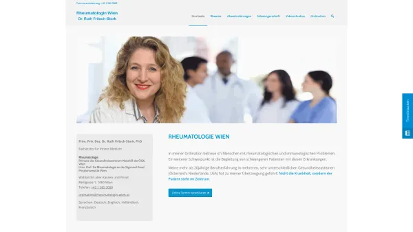 Website Screenshot: Rheumatologin PD OÄ Dr. Ruth Fritsch-Stork, PhD - Rheumatologie Wien Rheumaarzt Dr. Fritsch Stork Wahlärztin und Privat - Date: 2023-06-15 16:02:34
