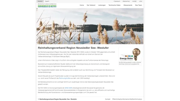 Website Screenshot: Reinhaltungsverband Region Neusiedler See Westufer - Home: Reinhaltungsverband Region Neusiedler See- Westufer - Date: 2023-06-26 10:20:05