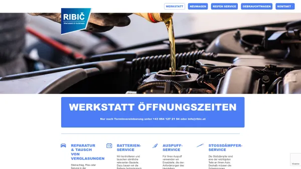 Website Screenshot: Autohaus Ribic - Autohaus Ribic - Ihre Werkstatt im Süden von Graz - Date: 2023-06-26 10:20:08