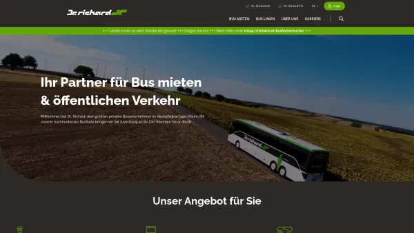 Website Screenshot: Dr. Richard Verkehrsbetrieb KG - Ihr Busunternehmen für Reisebus & Linienverkehr | Dr. Richard - Date: 2023-06-26 10:20:08