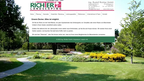 Website Screenshot: Ing.Richter Ihr Gartenambiente Garten und Landschaftsbau, - Ing. Richter GmbH - Date: 2023-06-26 10:20:08