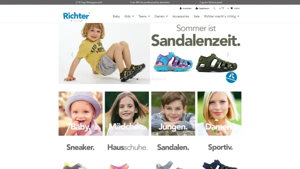 Website Screenshot: RICHTER - Offizieller Webshop | Richter Kinderschuhe - Date: 2023-06-14 10:47:29